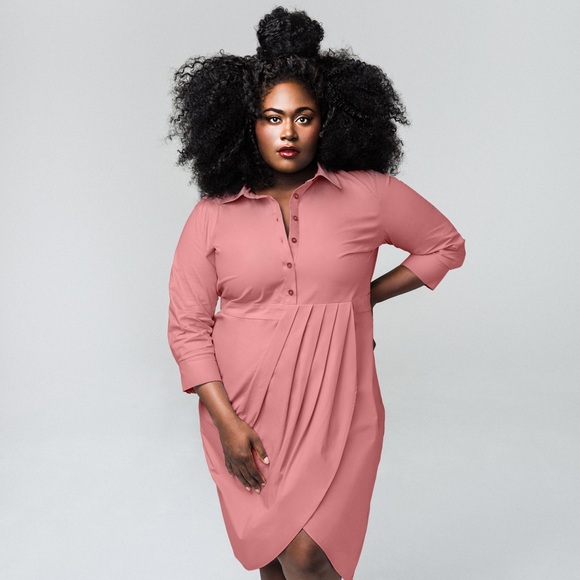 Universal Standard The Danielle Shirt Dress in Pink - Picture 10 of 12